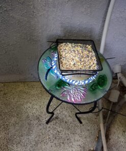 Gray Bunny Ground Bird Feeder Tray, Metal Platform Bird Feeder Dish Size 7 x 7 Inches, Durable Rust Resistant Feeder for Wild Birds, Squirrels, Doves, Cardinals 1 Pack (7x7 inches) 26 818zBeKF4kL