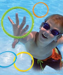 Aqua Classic Dive Rings, 6 Pack, Pool Toys for Kids, Toddlers, Teens, Pool Game, EZ Grab Large Diameter Swim Diving Rings, Red (AQT4953) Aqua Dive Rings 6-pack 12 819 ijU4ngL