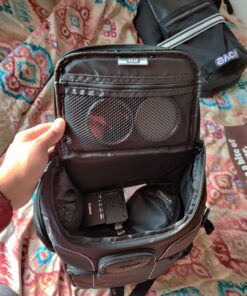 USA Gear DSLR Camera Backpack Case - 15.6 inch Laptop Compartment, Padded Custom Dividers, Tripod Holder, Rain Cover, Long-Lasting Durability and Storage Pockets - Compatible with Many DSLRs (Black) Black 55 81918k149aL