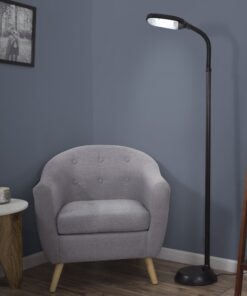 Lavish Home 72-6890 Floor Full Spectrum Natural Sunlight Lamp with Bendable Neck-Reading, Craft, Studying, and Esthetician Light (Black) Adjustable Lamp-6ft Black 17 8191MkiniUL