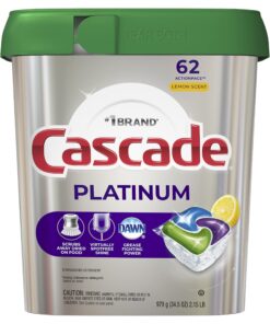 Cascade Platinum Dishwasher Pods, Dishwasher Detergent Pod, Dishwasher Soap Pod, Actionpacs Dish Washing Pod, Lemon, 62 Count Dishwasher Detergent Pods 62 Count (Pack of 1) 29 81931vxawCL