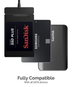 SABRENT USB 3.0 to SSD / 2.5 Inch SATA I/II/III Hard Drive Adapter (EC-SSHD) 2.5" SSD/SATA Adapter 23 8194KZhnRYL