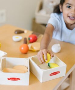 Melissa & Doug Food Groups - 21 Wooden Pieces and 4 Crates, Multi - Play Food Sets For Kids Kitchen, Pretend Food, Toy Food For Toddlers And Kids Ages 3+ 34 8194jK0yyOL 1