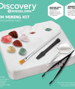 Discovery™ Gemstone Mining Kit - Excavate Real Gems & Rock Minerals, Fun DIY STEM Experiment, Educational Geology Activity Toy, Safe Non-Toxic Kids Learning Set Gift, Chisel Magnifying Glass Tools 11 81966Iw5XcL