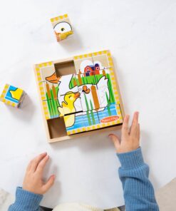 Melissa & Doug Farm Wooden Cube Puzzle With Storage Tray - 6 Puzzles in 1 (16 pcs) - Toddler Animal Puzzle -FSC-Certified Materials, 8.25 x 8.2 x 2.25 19 8197N1GFGML