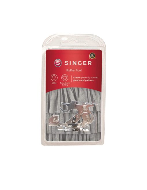 SINGER | Ruffler Attachment Presser Foot, Perfectly Spaced Pleats / Gathers, Easily Adjust Closeness & Depth, Light to Medium Fabrics - Sewing Made Easy, Silver