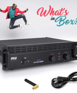 Pyle Professional Audio Bluetooth Power Amplifier - 2-Channel Rack Mount Bridgeable, LED Indicators, Shockproof Binding Posts, Cooling Fans 1000 Watt - Pyle PTA1000 1000W Basic 23 81990RJhiaL