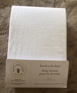 Burt's Bees Baby - Fitted Crib Sheet, Solid Color, 100% Organic Cotton Crib Sheet for Standard Crib and Toddler Mattresses (Cloud White) Cloud White 27 8199zuf0YKL
