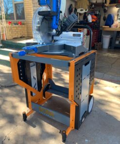 Bora Portamate - PM-8000 Miter Saw Stand Work Station | Mobile Rolling Table Top Workbench | Orange & Grey with Folding Wing Extensions Orange/Black 73 819DR83uOXL 1