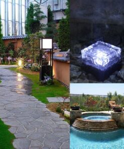 LED Ice Cube Lights,Solar Glass Brick Light,LED Landscape Light Buried Light Square Cube,Frosted Glass Light for Outdoor Path Road Yard Christmas 4 pcs(Cold White) Cold White 15 819ER3wU4oL