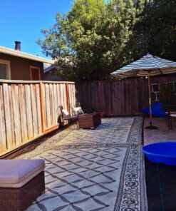 Stylish Camping 119187 9-feet by 18-feet Reversible Mat, Plastic Straw Rug, Large Floor Mat for Outdoors, RV, Patio, Backyard, Picnic, Beach, Camping (Brown/Beige) 9x18 Brown/Beige 29 819EjePTQ9L