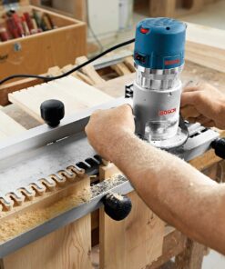 BOSCH 1617EVSPK Wood 12 Amp Router Tool Combo Kit - 2.25 Horsepower Plunge Router & Fixed Base with a Variable Speed 38 819G6 4UFJL 1