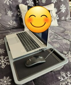 LAPGEAR Home Office Lap Desk with Device Ledge, Mouse Pad, and Phone Holder - Silver Carbon - Fits up to 15.6 Inch Laptops - Style No. 91585 46 819I83sUlxL