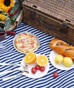 Wicker Picnic Basket for 2 with Waterproof Picnic Blanket, Picnic Set for 2 with Sand-Proof Beach Mat,Willow Hamper Service Gift Set for Camping and Outdoor Party Best Gift 15.4" For 2 35 819KW6OuM3L