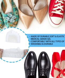 Ball of Foot Cushions, (4PCS) Metatarsal Pads, Toe Separator, Toe Spacers, Breathable & Soft Gel Foot Pads, Forefoot Pads for Mortons Neuroma Callus, Diabetic Feet, Blisters, White 2 Pair (Pack of 1) 19 819MJbC9xhL