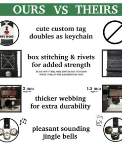 Caldwell's Dog Potty Bell for Dogs to Ring to Go Outside - The Original Dog Door Bell for Potty Training - Premium Quality Dog Training Tools & New Puppy Essentials One Potty Bell Black 24 819NE66PLmL