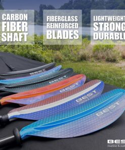 Best Marine and Outdoors Kayak Paddle, Carbon Fiber Shaft & Fiberglass Reinforced Polypropylene Blades, 220cm, 234cm, 250cm, Lightweight Kayak Paddles for Adults, Kayak Oar & Accessories Black 234.0 Centimeters 17 819NKltmsL