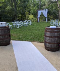 HEALON White Wedding Aisle Runner (100 Feet x 3 Feet) — Includes Pull String for Indoor or Outdoor Weddings, Prom and Parties (Wave) Wave 100ft*3ft 40 819Ns yg4PL