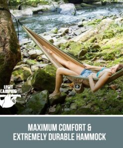 Legit Camping Hammock - Hammocks - 2 Person Hammock - Tree Hammock - Double Hammock - Portable Hammock - Outdoor Hammock - Hammock - Travel Hammock - Hammocks for Outside - Heavy Duty Hammock Army Green/Khaki 17 819Or6GGzGL