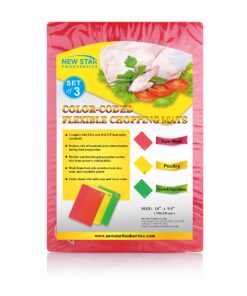 New Star Foodservice 28690 Flexible Cutting Board, 9.5-Inch by 14-Inch, Assorted Colors, Set of 3 13 819OzWH1GRL