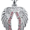 GLAM&CO Guardian Angel Wings Pendant Necklace Jewelry Gifts Girls, Teens and Women, Sympathy, Remembrance, Memorial Condolence Gifts, Mothers Day, Easter Religious Jewelry Gifts, Biker Jewelry (Pink) 5 819PIRSbpHL