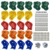 22 Assorted Deluxe Rock Climbing Holds for Kids - Outdoor Climbing Stones Kit with 44 Swing Safe Fasteners + Drill Bit Easy to Install on Lumber from 3/4" to 1.25" Thick, by Pro-Hold 22 Rocks
