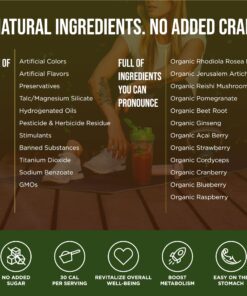 Organic Muscle Super Reds Powder - Organic Greens and Reds Superfood Powder with Organic Acai Berry, Pomegranate & Cranberry for Natural Energy & Metabolism Boost - Vegan & Non-GMO, 30 Servings Acai Berry Reds 30 Servings (Pack of 1) 25 819QaZ53NBL