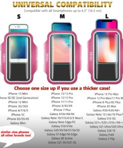 TRIBE Water Resistant Cell Phone Armband Case Running Holder for iPhone Pro Max Plus Mini SE (13/12/11/X/XS/XR/8/7/6/5) Galaxy S Ultra Plus Edge Note (21/20/10/9/8/7/6/5) Adjustable Strap & Key Pocket Dark Pink S: iPhone Mini/8/7/6/5/4/3/SE/Galaxy Mini 31 819Qxb1kCOL 1