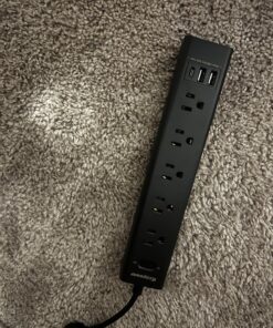 2 Pack Power Strip Surge Protector-5 Widely Spaced Outlets 3 USB Ports(1 USB C Port),1250W/10A with 5Ft Extension Cord, Power Strips with Surge Protection, Wall Mount for Home Office,Black 2PCK 25 819SLDb5E7L