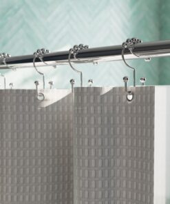 Alternative view of Maytex Shower Curtain Hooks, Shower Curtain Rings, Rust-Resistant Decorative Double Roller Glide Shower Hooks, Shower Rings for Bathroom Shower Rods, Curtains, Liners, Set of 12, Chrome