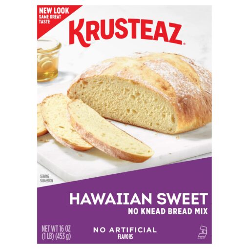 Krusteaz Hawaiian Sweet No Knead Bread Mix, Sweet Artisan Bread, Certified Kosher, 16-ounce Boxes (Pack of 12)