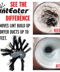 Dryer Vent Duct Cleaning Kit - Gardus RLE202 LintEater Rotary Dryer Vent Cleaner Kit, Removes Lint, Dryer Vent Cleaning System Extends Up to 12’ with 4 Flexible 3' Rods, Air Duct Cleaning Tools 37 819VWgt4KRL