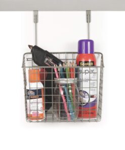 Spectrum Grid Over the Cabinet Wire Storage Basket Large (Satin Nickel Powder Coat) - Organizer for Bathroom, Kitchen, Under Sink, Pantry, Hair Tools, & More 24 819Wr89hnRL 1