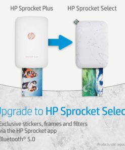 Alternative view of HP Sprocket Plus Instant Color Photo Printer, Print 30% Larger Photos on 2.3x3.4 Sticky-Backed Paper – White (2FR85A) Plus White