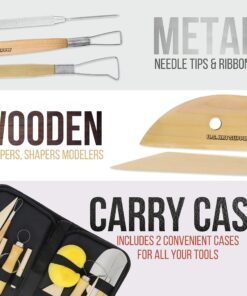 U.S. Art Supply 26-Piece Pottery & Clay Sculpting Tool Sets with Canvas Cases 26-Piece with Nylon Cases 16 819eSq0ABvL