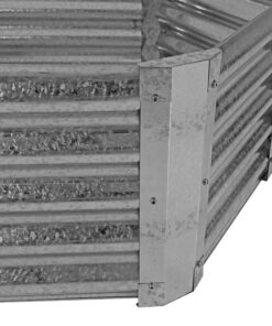 Sunnydaze 40-Inch Hexagon Galvanized Steel Raised Garden Bed Kit - Outdoor Metal Planter for Plants and Vegetables - Silver 31 819fSdbghML