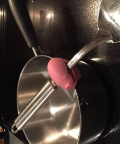 Fox Run Pink Pig Silicone Pot Clip Spoon Rest, 2.25-Inches, Cooking Utensil Holder,6480 26 819fcPir70L