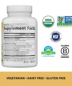 Garden of Life Vitamin C for Adults with Antioxidants & Citrus Bioflavonoids - Now Certified Organic - Living Vitamin C, Non-GMO Whole Food Vegetarian Nutritional Supplement, 60 Count (30 Day Supply) 11 819fvBnjsTL