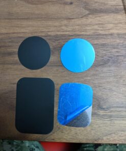 Metal Plate for Magnetic Car Mount - Tryone 4 Pack Disc with 3M Adhesive Compatible with Phone Magnets/ Cell Phone Automobile Magnet Cradles , No Logo or Hole, 2 Rectangle 2 Round, Black&Silver 47 819hSvL1c1L