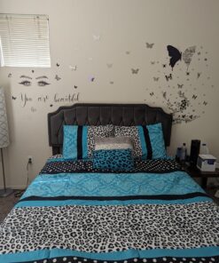 Mi Zone Comforter Set Fun Bedroom Décor - Modern All Season Polka Dot Print, Vibrant Color Cozy Bedding Layer, Matching Sham, Decorative Pillow, Full/Queen, Leopard Teal 4 Piece 34 819hoSAkiqL