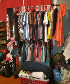 Honey-Can-Do GAR-01767 Dual Rod Expandable Garment Rack with Wheels, ,Black,60in L x 17in W x 73in H 28 819hs41H5vL