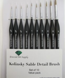 Best Professional Siberian Kolinsky Sable Detail Paint Brush, Value Set of 10, Miniature Brushes Will Keep a Fine Point and Spring, for Watercolor, Oil, Acrylic, Nail Art & Models 21 819irkyBWqL