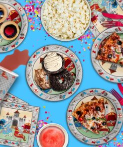 Alternative view of Medieval Knight Castle Birthday Party Supplies Set Plates Napkins Cups Tableware Kit for 16