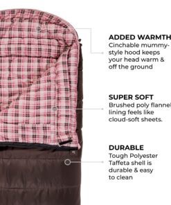 TETON Sports Celsius Regular Sleeping Bags, All Weather Bags for Adults and Kids Camping Made Easy and Warm Compression Sack Included Brown Poly Liner Regular / 0f Right Zip 10 819k2VoIK5L