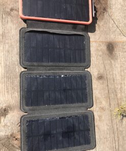 Hiluckey Solar Charger 25000mAh, Outdoor USB C Portable Power Bank with 4 Solar Panels, 3A Fast Charge External Battery Pack with 3 USB Outputs Compatible with Smartphones, Tablets, etc. Orange 65 819kKHFCX0L