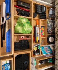 Bamboo Junk Drawer Organizer and 6 Storage Box Dividers Set,8 Compartment Organization Tray Holder for Craft,Sewing,Office,Bathroom.Kitchen … L1(15*18") 42 819ltgV3S7L