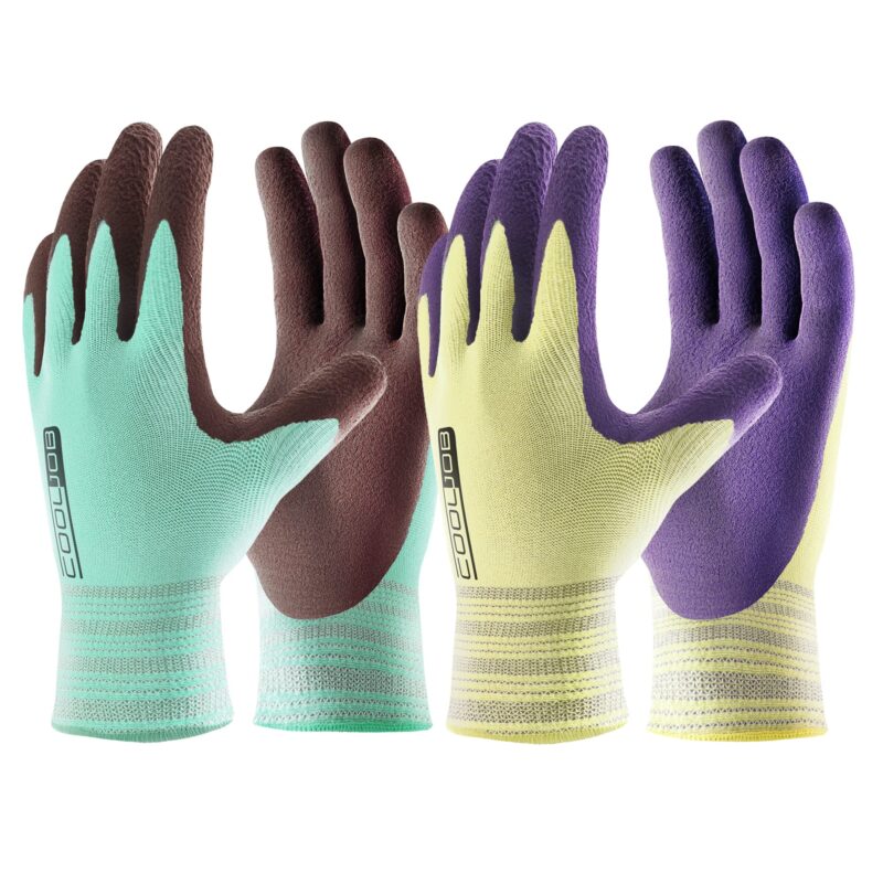 Catalog 3 COOLJOB 2 Pairs Breathable Gardening Gloves for Women Medium, Stretch Soft Modal Base with Non-slip Rubber Coating, Palm Dipped Grip Work Gloves for Gardener Worker in Lawn Yard Factory Garden Medium (Pack of 2)