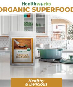 Healthworks Flax Seed Ground Powder Cold Milled Raw Organic (32 Ounces / 2 Pounds) | All-Natural | Contains Protein, Fiber, Omega 3 & Lignin/Lignan | Smoothies, Coffee, Shakes & Oatmeal 20 819oSlJ8aL