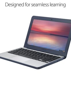 ASUS Chromebook C202 Laptop- 11.6" Ruggedized and Spill Resistant Design with 180 Degree Hinge, Intel Celeron N3060, 4GB RAM, 16GB eMMC Storage, Chrome OS- C202SA-YS02 Dark Blue, Silver 11.6" HD 35 819ohXxjPrL