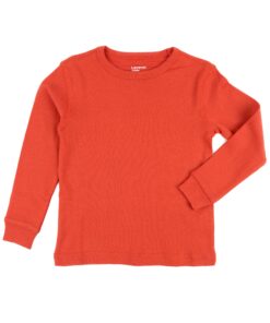 Alternative view of Leveret Long Sleeve Boys Girls Kids & Toddler T-Shirt 100% Cotton (2-14 Years) Variety of Colors 6 Years Orange
